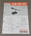 Sony Microphone ECM-64P/65P Service Manual D-2804. Fixed Price $54.95.
