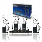 4 Channel Vhf Reciever Wireless Headset Microphones Lavalier Bodypack. Fixed Price $139.93.