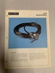 Original Vintage Altec 677B Microphone Specification Sheet (A3). Fixed Price $14.95.