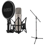 Rode NT1 (SILVER)5TH Generation Hybrid Studio Condenser Mic W/ Stand Bundle. Fixed Price $249.00.
