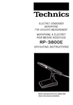 Technics RP-3800E For SH-8066 User Instructions Owner's Manual En Fr De. Fixed Price $13.95.