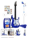 Kids Electric Guitar Music Set With Microphone, Model SKY7112, Ages 6 And Up. Fixed Price $35.00.