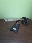 Akai Microphone ACM-100 With Stand. Untested. Fixed Price $30.99.