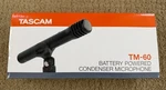 Tascam Battery Powered Condenser Microphone With Clip And Case TM-60. Fixed Price $57.99.