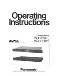 Panasonic WX-RP810 WX-RP820 Receiver Owners Instruction Manual. Fixed Price $22.24.
