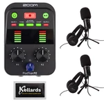 Zoom Podtrak P2 Dual Usb Mic Recorder W/ ZUM-2 Podcast Pack & Wipes Kit. Fixed Price $269.99.
