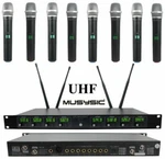 Musysic MU-U8-HH Professional 8-CHANNELS Uhf Handheld Wireless Microphone System. Fixed Price $399.99.
