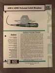 Vtg Original Altec & 689BX Professional Cardioid Microphone Spec Sheet (A3). Fixed Price $15.95.