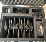 Clear Hme DX100 Complete W/ 6 Wireless Carbon Fiber Control Headsets. Fixed Price $2650.00.
