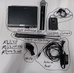 Shure ULXP4 Professional Wireless Receiver W/ Hh, Lav, Power, Antennae- Black. Fixed Price $275.00.