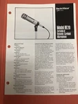 Manual For Ev Electro-voice 20 RE-27 BK-1 635A Microphone 309 (pick One). Fixed Price $19.00.