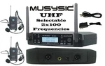 Musysic MU-U2F5-LL Uhf Wireless Lavalier Headset Mic System 2X100 Ch 300FT Range. Fixed Price $99.99.