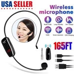 165FT Range Uhf Wireless Microphone Headset System+digital Screen Speech Us. Fixed Price $20.60.