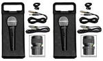 2 Rockville Rmc-xlr Dynamic Cardioid Professional Metal Microphones W/xlr Cable. Fixed Price $39.95.