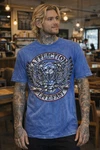 Affliction American Customs Blue Graphic Short Sleeve Men's T-shirt Medium D30. Fixed Price $29.99.