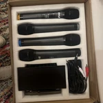 Pyle PDWM4120 Portable Battery Operated Four Bluetooth Cordless Microphone Set. Fixed Price $75.00.