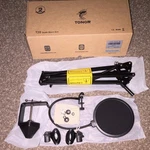 Tonor T20 Adjustable Metal Boom Arm Microphone Stand Kit, Black. Fixed Price $30.00.