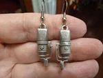 (M-6-D) Neumann Tlm 170 Microphone Pewter Dangle Earrings Love Mics. Fixed Price $37.12.