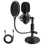 Usb Condenser Microphone Kit W/ Stand Pop Filter Shock Mount Podcast Streaming. Fixed Price $34.99.