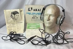 Vtg Akai Dynamic Stereo Headphones Model ASE-9 W/ Two ADM-8 Microphones In Box. Fixed Price $59.95.