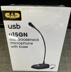 Open Box - Cad Audio U15GN Usb Gooseneck Microphone With Base. Fixed Price $19.99.
