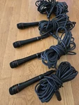 Set Of Four Sony F-BM7 Dynamic Microphones With 30 Feet Cables. Fixed Price $60.00.