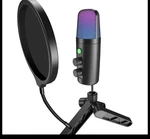 Usb Condenser Microphone Stand Pop Filter Noise Reduction Black Blue Purple. Fixed Price $40.00.