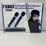 Naxa Professional Dual Microphone Kit With Wireless System Transmitter NAM-984. Fixed Price $40.00.
