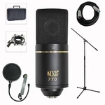 Mxl 770 Professional Studio Condenser Mic + Stand Pop Filter Bundle. Fixed Price $109.99.