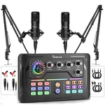 Podcast Equipment Bundle For 2, Audio Mixer With 3.5MM Microphone, Vo.... Fixed Price $65.40.