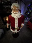 Vintage Gemmy 50" Tall Animated Singing Santa W/ Box Microphone Adapter Songs. Fixed Price $299.00.