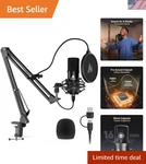 Usb Microphone, 192KHZ/24BIT Plug & Play Pc Computer Podcast Condenser Cardio.... Fixed Price $108.93.