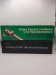 Vintage Realistic Stereo Electret Condenser One-piece Microphone Cat. No 33-1085. Fixed Price $39.95.