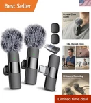 Wireless Mini Microphone For Iphone, Ipad, Android - 2 Pack Lavalier Micropho.... Fixed Price $51.29.