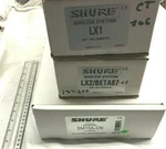 Shure Body Pack Transmittr, Handheld Transmitter, Dynamic SM10A-CN, LX1, LX2. Fixed Price $650.00.