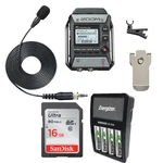Zoom F1-LP Field Recorder + Lavalier MIC,16 Gb Sd Card And Rechageable Batteries. Fixed Price $197.98.