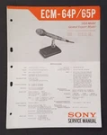 Sony ECM-64P/65P Condenser Microphone. Service Manual. Japan 1972. Fixed Price $12.00.