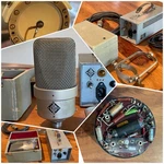 Neumann M249B Microphone 48HU Psu, Orig Box & Cable, Telefunken AC701 Tube. Fixed Price $16000.00.