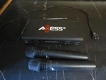 Axess Dual Channel Wireless Receiver & 2 Mics MPWL1504-BK, Untested. Fixed Price $40.00.