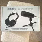 Zoom ZDM-1 Podcast Pack Wired Dynamic Microphone & Headphones, Mountable. Fixed Price $61.00.