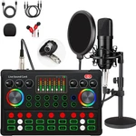 Podcast Equipment Bundle, 48V Xlr Microphone Voice Changer Wi.... Fixed Price $95.95.