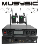 Musysic MU-U502M-LL Uhf 2-CHANNEL Wireless Lavalier Microphone System 100M Range. Fixed Price $99.99.
