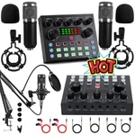 2 Condenser Microphone Podcast Equipment Bundle Studio Recording Kit Music Mixer. Fixed Price $50.19.