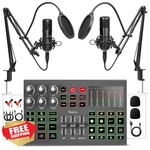 Hayner-seek Podcast Mixer Bundle, 2 Mics, Dj Audio Interface, V1. Fixed Price $195.98.