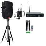 Rockville RAM15BT 15"BLUETOOTH Rechargeable 800W Pa SPEAKER+HEADSET+2 Mics+stand. Fixed Price $359.90.