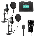 Movo Podcast Bundle For 2 - Includes Microphones And Interface + More Iphone. Fixed Price $259.95.