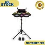 Electric Kids Drum Set,electronic Practice 9 Pads With Stand-rainbow. Fixed Price $111.99.