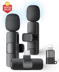 2 Pack Wireless Lavalier Microphone For Iphone Ipad Android Phone, Lapel. Fixed Price $20.52.