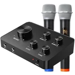 K201 Wireless Microphone Karaoke Mixer System, Dual Handheld. Fixed Price $39.99.