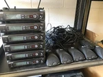 6 Shure SLX4 H5 518-542 Mhz With Wireless Mics And Power Adapters. Fixed Price $450.00.